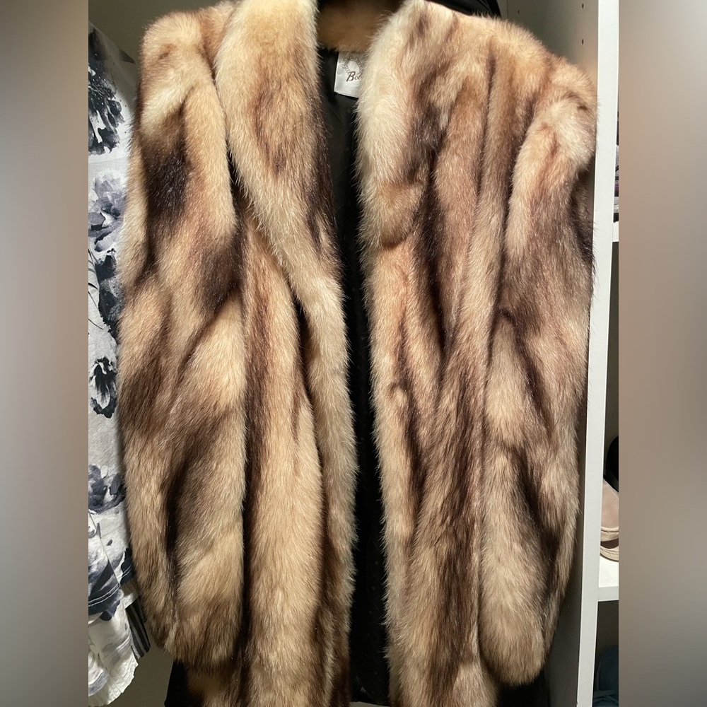 Authentic fur fitch coat